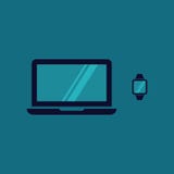 watch and laptop colorful. vector symbol EPS10 stock illustration watch and laptop colorful. vector symbol EPS10 stock illustration
