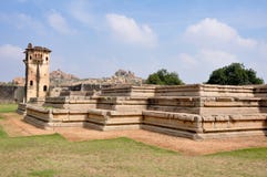 Watch tower of royal fort in Hampi, India royalty free stock image Watch tower of royal fort in Hampi, India royalty free stock image