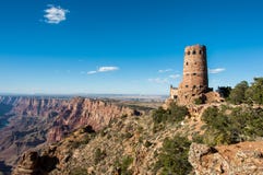 Watchtower Grand Canyon, Arizona de V.S. van de woestijnmening royalty-vrije stock foto's Watchtower Grand Canyon, Arizona de V.S. van de woestijnmening royalty-vrije stock foto's