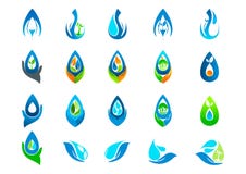 Water drop,logo,hand care,garden,nature,oil,healthy,plant,ecology and water symbol design icon set