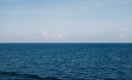 Water horizon with blue skies Stock Image Water horizon with blue skies Stock Image