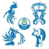 Water icons set. Set of abstract water icons as girls royalty free illustration Water icons set. Set of abstract water icons as girls royalty free illustration