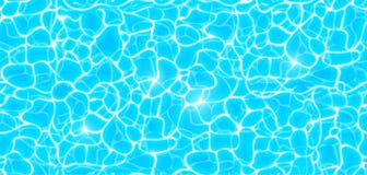 Water pool texture bottom vector background, ripple and flow with waves. Summer blue aqua swiming seamless pattern. Sea