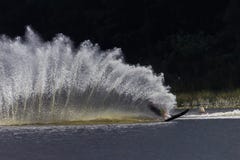 Water-Ski Wake Spray Contrasts royalty free stock photography Water-Ski Wake Spray Contrasts royalty free stock photography