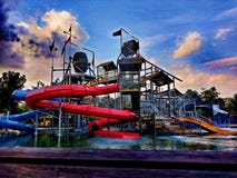 Water Slide Park Playground make Children Happiness stock images Water Slide Park Playground make Children Happiness stock images