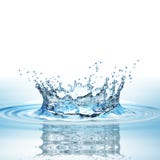 Water splash in dark blue color with a drop of water flying from above royalty free illustration Water splash in dark blue color with a drop of water flying from above royalty free illustration
