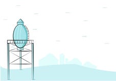 Water tower in blue monochrome style royalty free illustration Water tower in blue monochrome style royalty free illustration