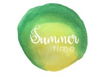 Watercolor background and lettering summer time. stock illustration Watercolor background and lettering summer time. stock illustration