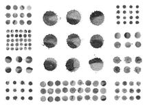 Watercolor black blobs set isolated on white Stock Photography Watercolor black blobs set isolated on white Stock Photography