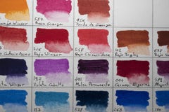 Watercolor color chart stock images Watercolor color chart stock images