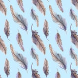 Watercolor feather ethnic boho seamless pattern background vector stock illustration Watercolor feather ethnic boho seamless pattern background vector stock illustration