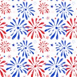 Watercolor firework saluting festival, hand painted festive seamless pattern for holiday events, memorial day, New Year, 4th of vector illustration Watercolor firework saluting festival, hand painted festive seamless pattern for holiday events, memorial day, New Year, 4th of vector illustration