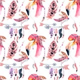 Watercolor Flamingo Seamless Pattern Isolated On The White Background Royalty Free Stock Photos Watercolor Flamingo Seamless Pattern Isolated On The White Background Royalty Free Stock Photos