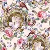 Watercolor floral vintage seamless pattern with stock illustration Watercolor floral vintage seamless pattern with stock illustration