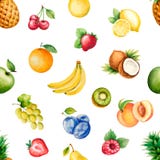 Watercolor fruits royalty free illustration Watercolor fruits royalty free illustration