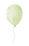Watercolor green balloon isolated on white background