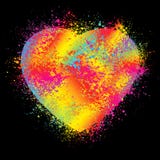 Watercolor Heart Isolated on Black. EPS 8 stock illustration Watercolor Heart Isolated on Black. EPS 8 stock illustration