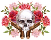 Watercolor human skull stock illustration Watercolor human skull stock illustration
