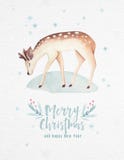Watercolor Merry Christmas illustration with snowman, holiday cute animals deer, rabbit. Christmas celebration cards vector illustration Watercolor Merry Christmas illustration with snowman, holiday cute animals deer, rabbit. Christmas celebration cards vector illustration