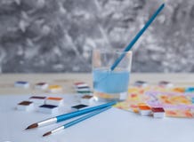 Watercolor paints and drawing supplies royalty free stock images Watercolor paints and drawing supplies royalty free stock images