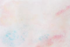 Watercolor pink and turquoise abstract hand painted background with drawing paper texture