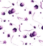 Watercolor of purple flower