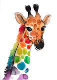 watercolor-sketch-rainbow-colored-giraff