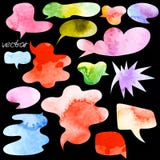 Watercolor speech bubbles design elements vector image stock illustration Watercolor speech bubbles design elements vector image stock illustration