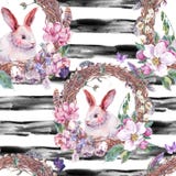 Watercolor spring Happy Easter Seamless Pattern royalty free stock images Watercolor spring Happy Easter Seamless Pattern royalty free stock images