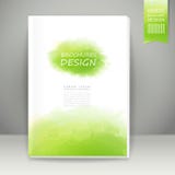 Watercolor style brochure design in green stock illustration Watercolor style brochure design in green stock illustration