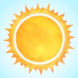 Watercolor Vector Sun With Spiked Crown Royalty Free Stock Photography Watercolor Vector Sun With Spiked Crown Royalty Free Stock Photography