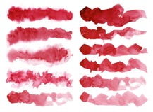 watercolour Insieme del colpo rosso astratto dell'acquerello isolato su fondo bianco illustrazione di stock watercolour Insieme del colpo rosso astratto dell'acquerello isolato su fondo bianco illustrazione di stock