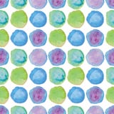 Watercolour polka dot seamless pattern.
