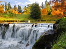 Waterfall, Autumn, Landscape, Colours