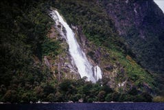 Waterfall In Milford Sound Royalty Free Stock Image