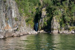 Waterfall in the mountains of Teletskoye Lake stock photography Waterfall in the mountains of Teletskoye Lake stock photography
