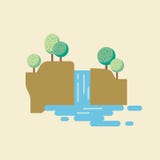 Waterfall landscape in flat style vector illustration Waterfall landscape in flat style vector illustration