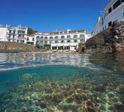 Waterfront hotel Cadaques fish underwater Spain Stock Photos Waterfront hotel Cadaques fish underwater Spain Stock Photos