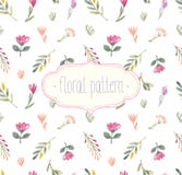 Waterverf naadloos bloemenpatroon stock illustratie Waterverf naadloos bloemenpatroon stock illustratie