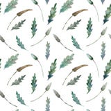 Waterverf naadloos patroon van bladeren op wit royalty-vrije illustratie Waterverf naadloos patroon van bladeren op wit royalty-vrije illustratie
