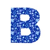 waterverfbrief B met een patroon van bloemen en bladeren stock illustratie waterverfbrief B met een patroon van bloemen en bladeren stock illustratie