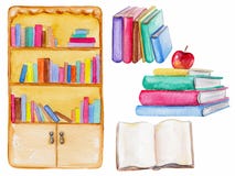 Waterverfreeks Boeken vector illustratie Waterverfreeks Boeken vector illustratie