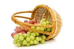 Wattled Basket With Grapes Royalty Free Stock Photos Wattled Basket With Grapes Royalty Free Stock Photos