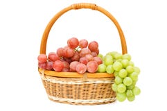 Wattled Basket With Grapes Stock Images Wattled Basket With Grapes Stock Images