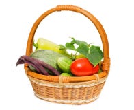Wattled Basket With Vegetables Royalty Free Stock Images Wattled Basket With Vegetables Royalty Free Stock Images