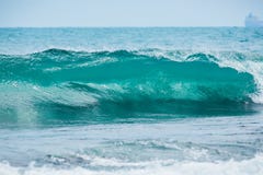 Wave barrel crashing and clear water. Blue wave in tropical ocean. royalty free stock photography Wave barrel crashing and clear water. Blue wave in tropical ocean. royalty free stock photography