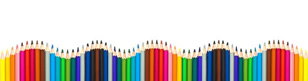 Wave of colorful wooden pencils isolated on white, panoramic background, back to school concept Royalty Free Stock Photos Wave of colorful wooden pencils isolated on white, panoramic background, back to school concept Royalty Free Stock Photos