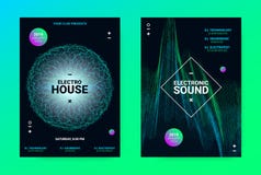 Wave Music Poster Concept. Electronic Sound Flyer. vector illustration Wave Music Poster Concept. Electronic Sound Flyer. vector illustration