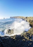 Waves crashing on rocky south coast of Iceland Stock Photo Waves crashing on rocky south coast of Iceland Stock Photo