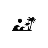 Waves of palm trees island icon. Beach holidays simple icon. Voyage element icon. Premium quality graphic design. Signs, outline s Royalty Free Stock Images Waves of palm trees island icon. Beach holidays simple icon. Voyage element icon. Premium quality graphic design. Signs, outline s Royalty Free Stock Images